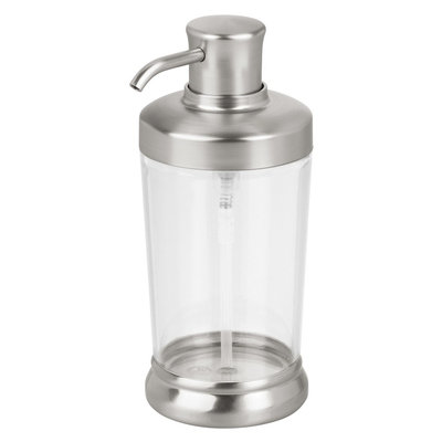 Round Soap Pump Dispenser - Brushed/Clear - InterDesign, Matte Silver