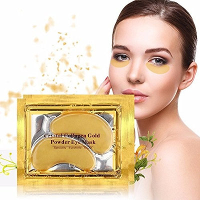24 Karat Gold Eye Mask Powerful Anti Aging Treatment Removes Bags Puffiness Dark Circles 10 Pack of 24 Karat Gold Eye Mask by Zipwaze