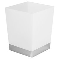 Square Bathroom Wastebasket - (Frost/Chrome (Grey)) - InterDesign