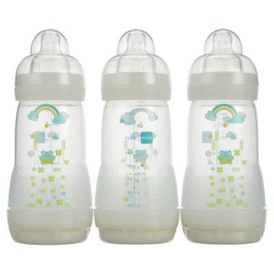 Mam Baby Bottle Set Clear, 9oz, 3ct
