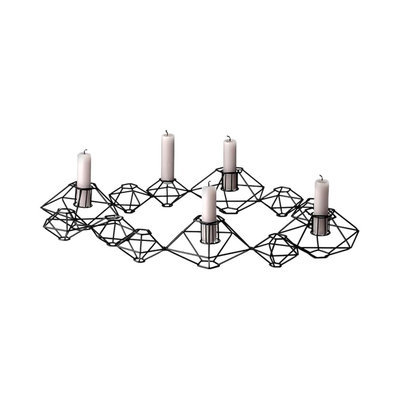 Bloomingville Pernille Metal 12 Light Candelabra, Matte Black