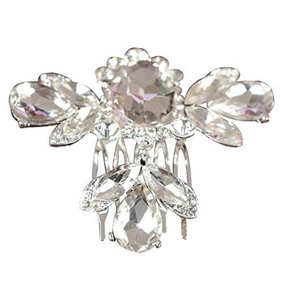 Hair Comb Pin Clip - TOOGOO(R)Bridal Wedding Crystal Rhinestone Flower Hair Clip Comb Pin Headband Diamond dragonfly