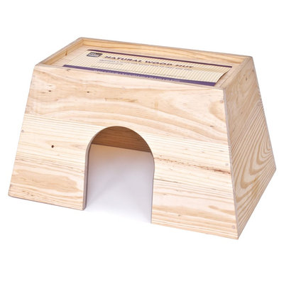 All Living Things® Natural Wood Small Animal Hut size: Large, Brown