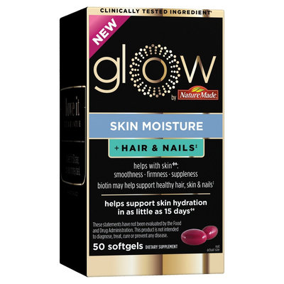 Glow by Nature Made Skin Moisture + Hair & Nails Softgels - 50ct