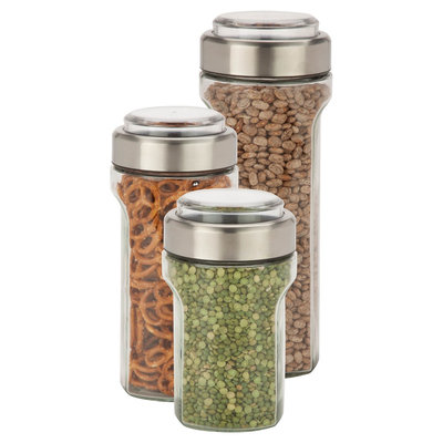 Honey Can Do Honey-Can-Do Store and Measure Set 3-pc. Stainless Steel, Light Clear