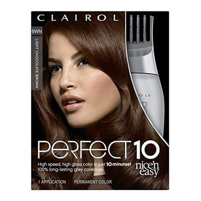 Clairol Perfect 10 By Nice 'N Easy Hair Color 6wn Light Chocolate Brown 1 Kit