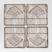 Rattan Wicker Wall Art Set (14