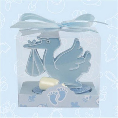 De Yi 21008-BL Baby Shower Stork and Bottle Favors in Blue