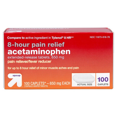 Acetaminophen 650mg 8hr Pain Reliever/Fever Reducer Extended Release Caplets 100ct - up & up