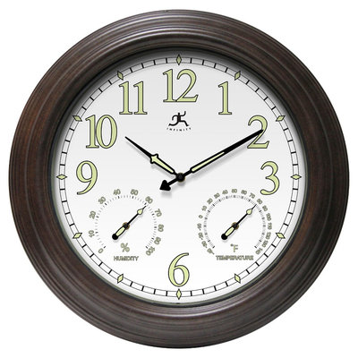 Infinity Instruments Radiant Reader Wall Clock - Brown