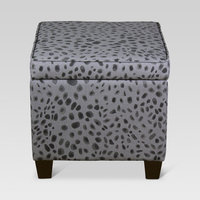 Threshold, Fairland Square Storage Ottoman - Grey Cheetah
