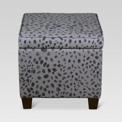 Threshold, Fairland Square Storage Ottoman - Grey Cheetah