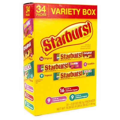 Starburst Variety Box, 2.07 oz, 34 Count