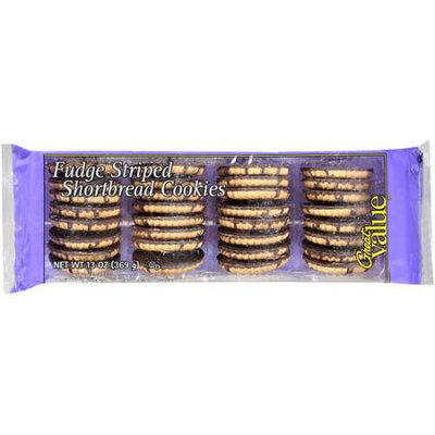 Great Value Fudge Striped Shortbread Cookies, 13 oz