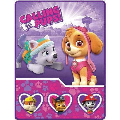 Franco Nickelodeon's Paw Patrol Girl Pups and Paws Sherpa Throw