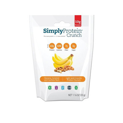 SimplyProtein Crunch, Banana Caramel and Cashew Nuts, Gluten-Free, 1.16 Ounce (Pack of 12)