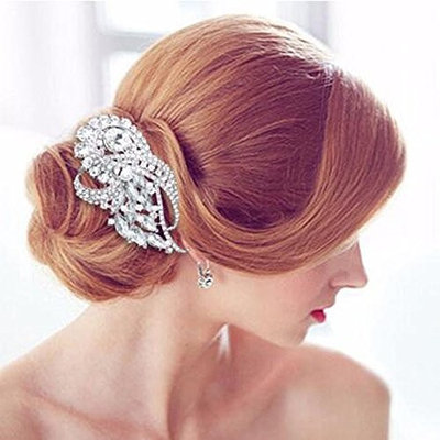Missgrace Bridal Rhinestone Hair Comb Bridesmaid Wedding Vintage Hair Comb Women Crystal Hair Clip Headpiece for Wedding Party and Special Occasions
