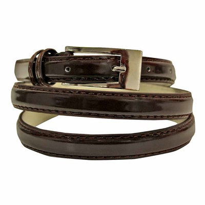 Skinny Faux Patent Leather Belt