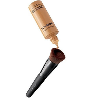 Bare Escentuals bareMinerals BARESKIN 2 Items Makeup Kit : Pure Brightening Serum Foundation BARE SATIN 06 SPF 20 and Perfecting Face Brush