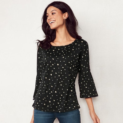 Women's LC Lauren Conrad Printed Bell Sleeve Top