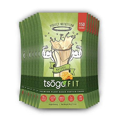 Tsogo Fit 12 Pack, Natural Flavor (Honey), Soy Free, Gluten Free & Dairy Free, High Fiber & Protein, Low Calories & Carbs, Meal Replacement Shake, Only 150cal/serv-12 Individual Servings)