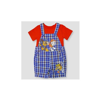 Paw Patrol Baby Boys' Shortall & Shirt Set - Blue 6-3M