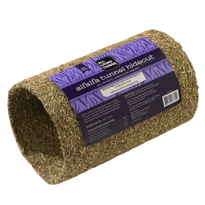 All Living Things® Alfalfa-Covered Tunnel Hideout Small Animal Furniture size: Small, Natural