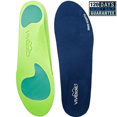 Plantar Fasciitis Insoles - Arch Support Orthotics -Shoe Inserts for Comfort & Relief from Flat Feet, High Arches, Back, Fascia, Foot & Heel Pain - Full Length - Plantar Series by ViveSole