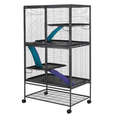 All Living Things® Multi-Level Small Animal Cage size: Small, Black