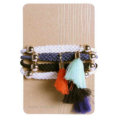 La-ta-da Global tassel hair ties - 4 pk, Multi-Colored