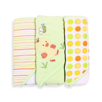Spasilk Soft Terry Hooded Towel Set, Green Duck, 3-Count