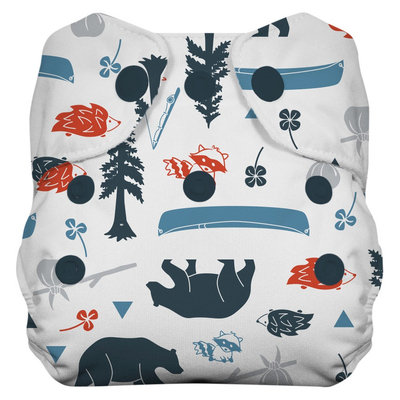 Thirsties Natural All-in-One Snap Diaper, Newborn - Adventure Trail