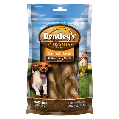 Dentley's® Nature's Chew Braided Bully Stick Dog Treat size: 1.8 Oz
