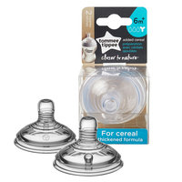 Tommee Tippee Ctn Added Cereal Nipple 2 pk, Clear