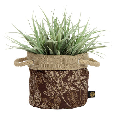 6 Nahla Fabric Floor Planter In Palmetto Espresso - Brown - Bombay Outdoors