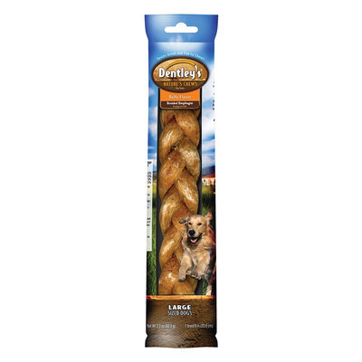 Dentley's® Nature's Chews Bully Flavor Large Breed Braided Esophagus Dog Treat size: 1 Count