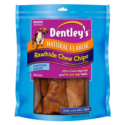 Dentley's® NaturalFlavor Medium Breed Rawhide Chew Chips Dog Treat size: 14 Oz