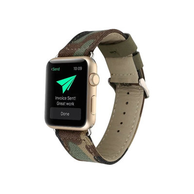 iPM Canvas Replacement Band for Apple Watch 42mm - Camouflage, Adult Unisex, Green