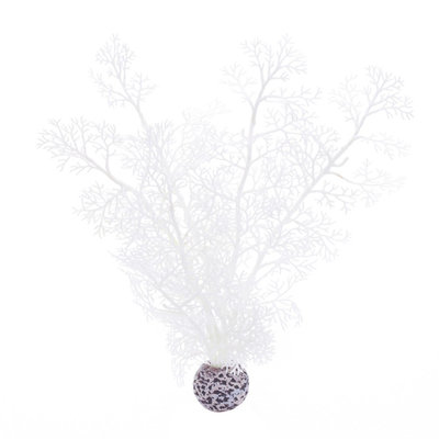 biOrb Sea Fan Aquarium Artificial Plants - White - M