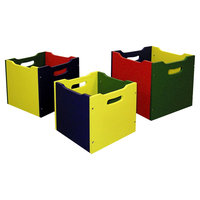 Kids 3 Piece Nesting Toy Boxes - Red - Ore International
