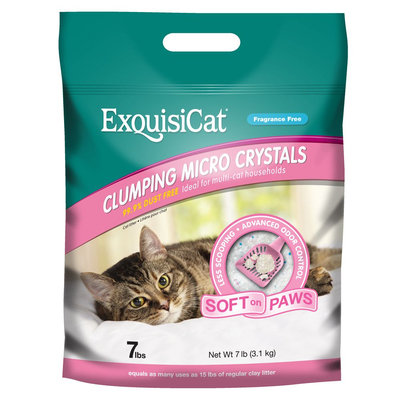 ExquisiCat® Fragrance Free Clumping Micro Crystals Cat Litter size: 7 Lb