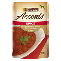 Simply Nourish, Accents Adult Dog Food - Sauce, Bolognese with Chicken and Beef size: 3 Oz