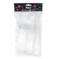 Dollar Item Direct Cutlery Plastic 24Ct Clear Heavy Duty Spoon/Fork/Knife, Case of 36