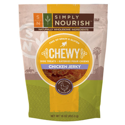 Simply Nourish, Chewy Jerky Dog Treat - Natural, Grain Free, Gluten Free, Chicken size: 16 Oz