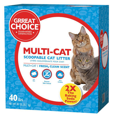 Grreat Choice® Multi-Cat Scoopable Cat Litter size: 40 Lb