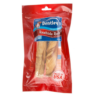 Dentley's® Rawhide Rolls Medium Dog Treat - Chicken size: 7 in