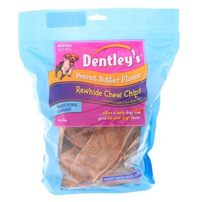 Dentley's® Rawhide Chew Chips Medium Dog Treat - Peanut Butter size: 14 Oz