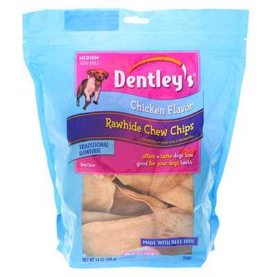 Dentley's® Rawhide Chew Chips Medium Dog Treat - Chicken size: 14 Oz