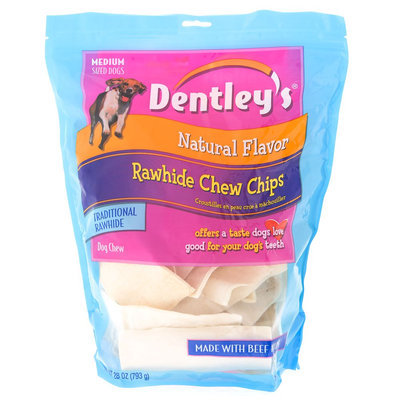 Dentley's® Rawhide Chew Chips Medium Dog Treat - Natural size: 28 Oz