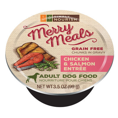 Simply Nourish, Merry Meals Adult Dog Food - Grain Free, Chicken and Salmon size: 3.5 Oz